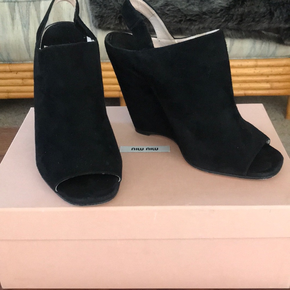 Miu Miu Calzature Donna black suede booties